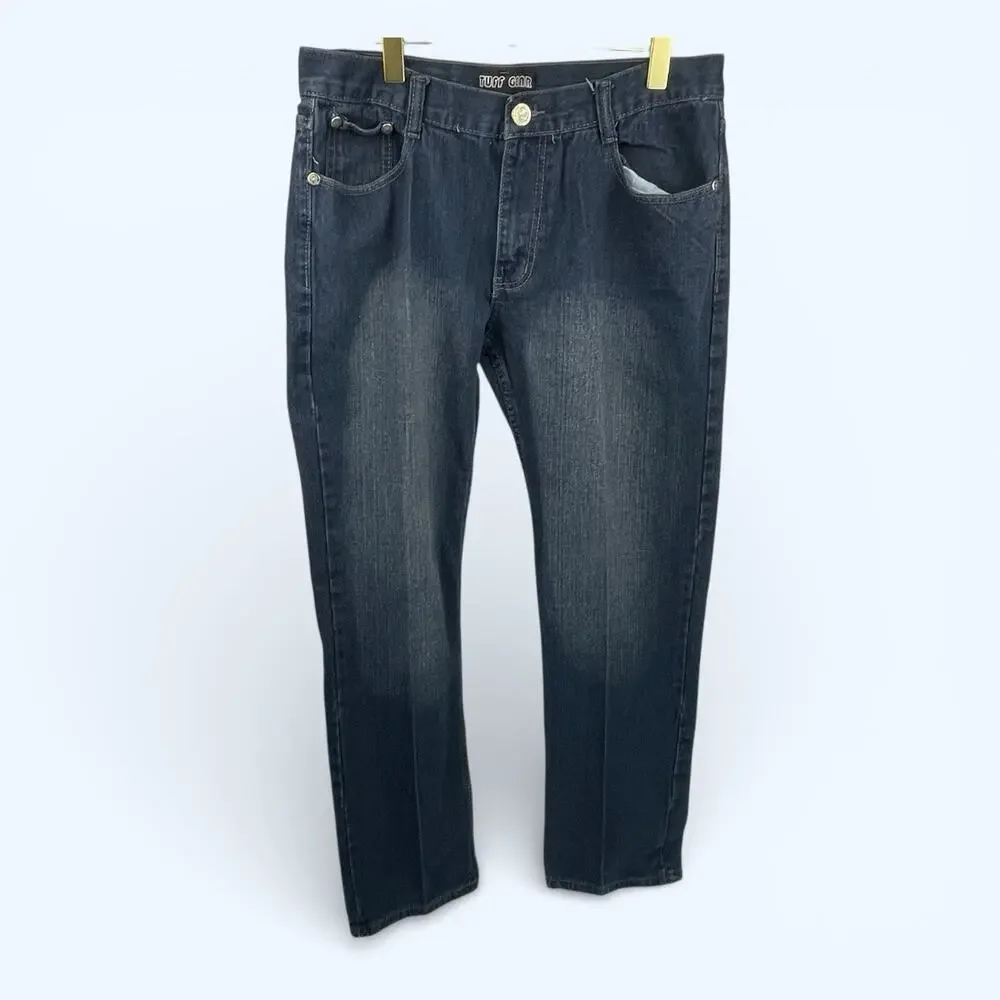 Tuff Gear Men's Straight Leg Flap Stitched Pocket Jeans 34x32